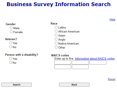 Colorado's business survey ownership information search